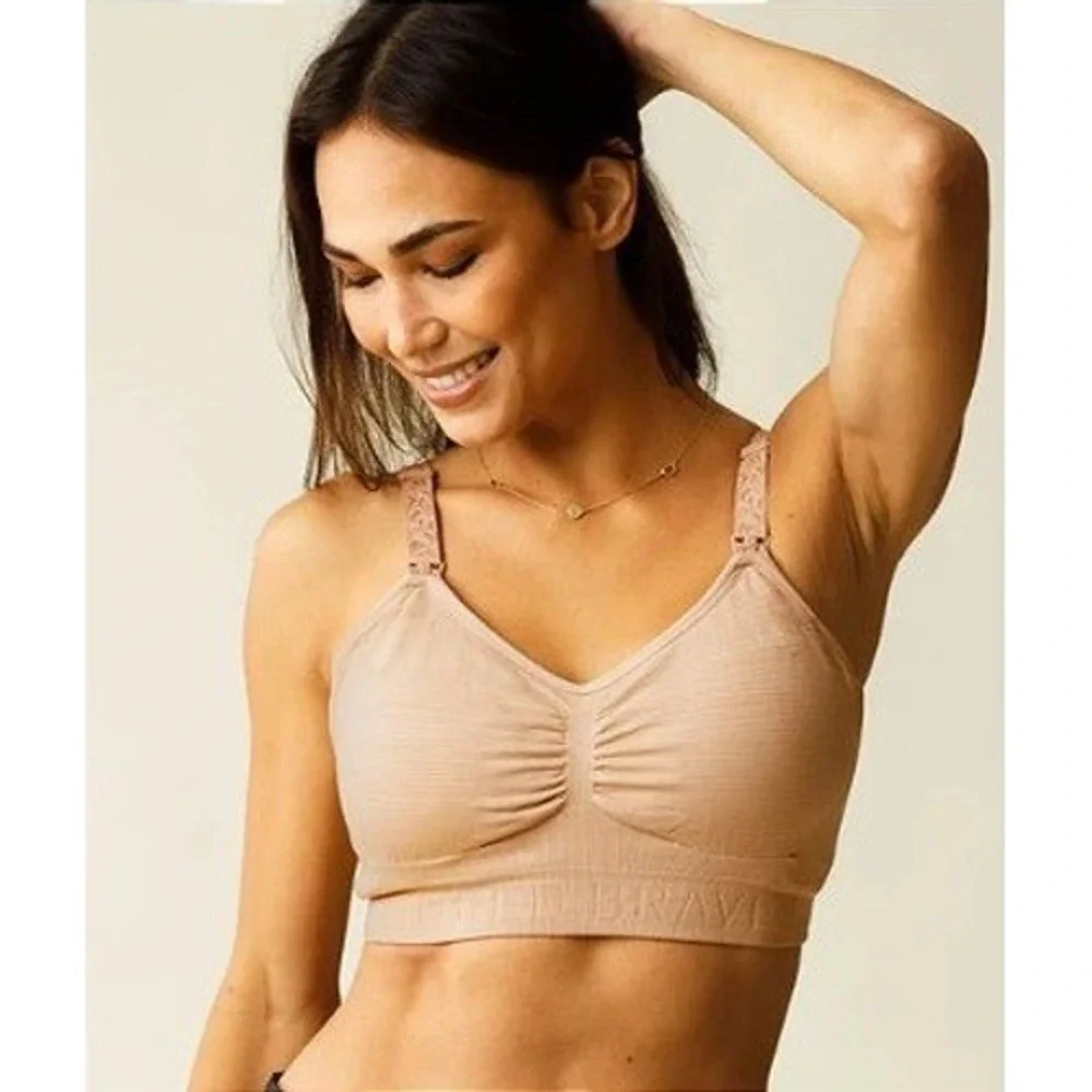Kindred Bravely Sublime® Hands-Free Pumping & Nursing Bra Beige Size Small EUC